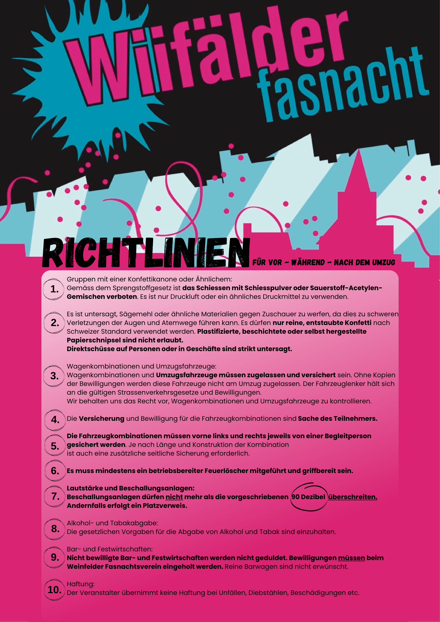 Richtlinien fr Fasnachtsumzug Weinfelden